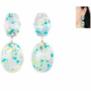 Paparazzi Flaky Fashion Acrylic Multi Color Confetti Geometrical Post Earrings
